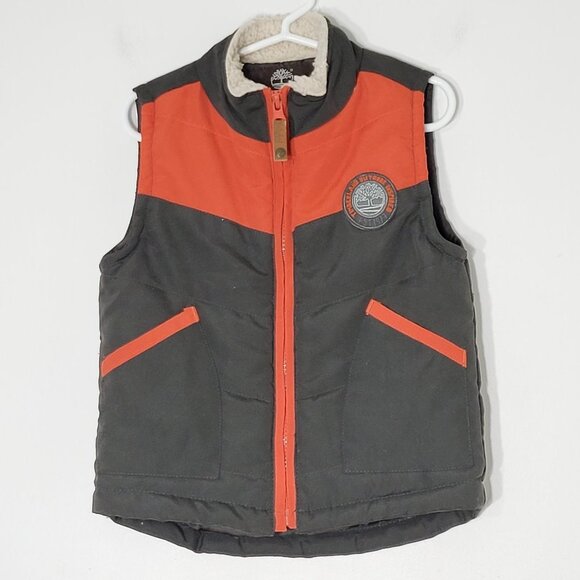 Timberland Little Boys Sleeveless Zip-Up Sherpa Collar Spring Vest Size 2T - Picture 1 of 9